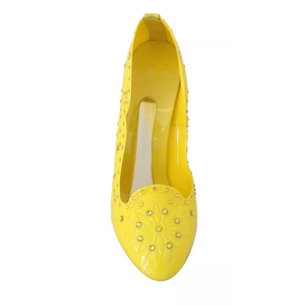 Dolce & Gabbana Yellow Crystal Heels CINDERELLA Women's Shoes
